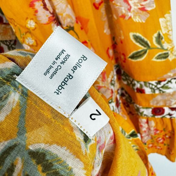 Roller Rabbit Semara Tamania Dress Floral Boho Cotton Dress Small - Picture 9 of 14